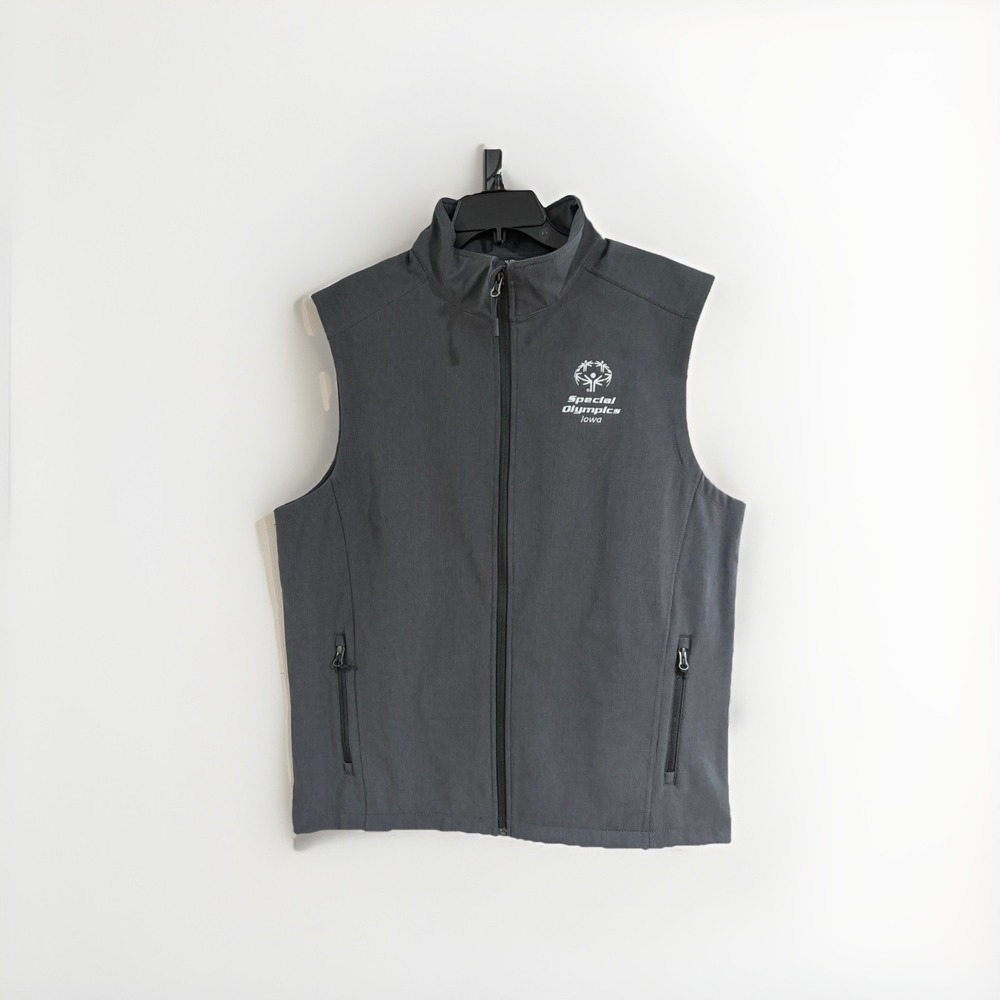 Port Authority mens VEST gray SPECIAL OLYMPICS Iowa stretch zipper LARGE P69